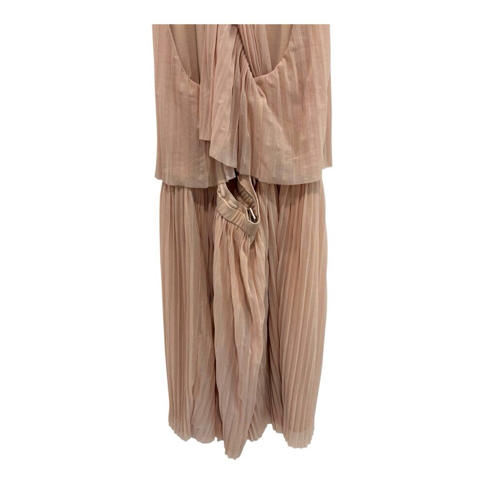 H M Dress Women 10 Chiffon Pleated Racer Back Layered‎ Semi Sheer Wedding Date - Picture 6 of 10